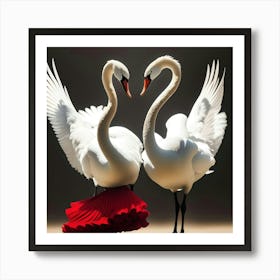 Swans Dance Art Print