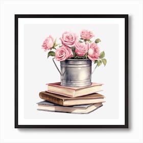 Roses In A Bucket Art Print