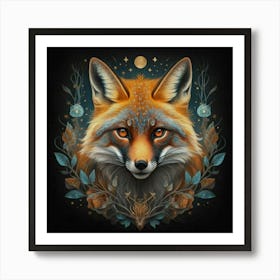 Mystical Forest Fox Print Art And Wall Art Art Print