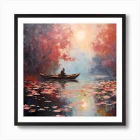 Yuletide Yarn in Monet's Embrace Art Print