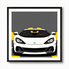 Bold Racing Stripes on Sleek Sports Car Poster