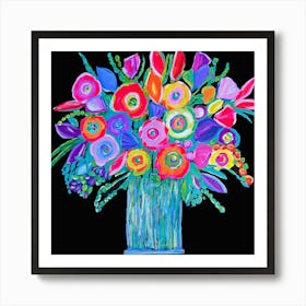 Bright Flowers in Vase Art Print