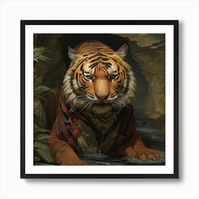 Tiger In The Cave Art Print