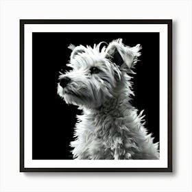 Black And White Dog Portrait 4 Art Print