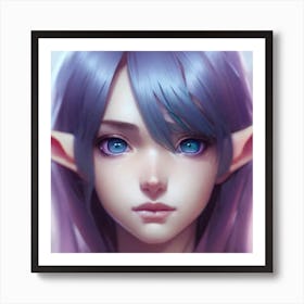 Elf Girl Hyper-Realistic Anime Portraits 5 Art Print