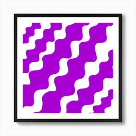 Purple Wavy Pattern Art Print