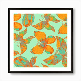 Hand Drawn Butterfly Pattern 01 Art Print