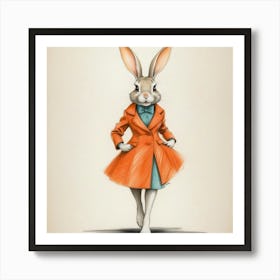 Rabbit In A Coat Poster