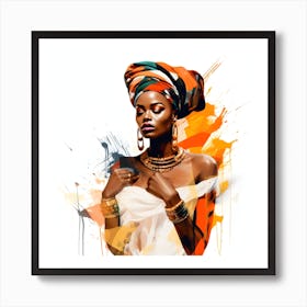 African Femela Faces Csaba Fikker 3 Art Print