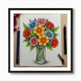 Bouquet Of Flowers Art Print