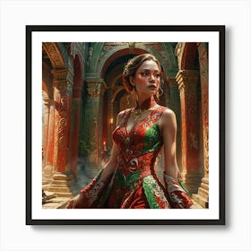 lady in red Art Print