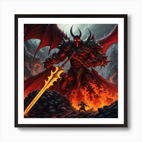 Demon In Flames Art Print