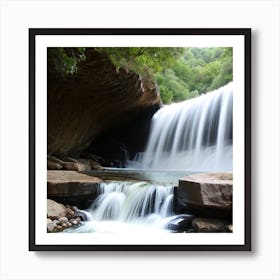 Waterfall - Waterfall Stock Videos & Royalty-Free Footage Art Print