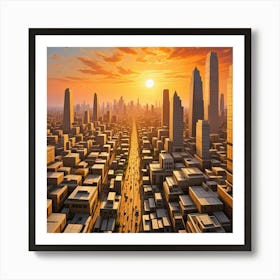 New Delhi, India Cubism Style Art Print