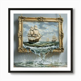 Ship In The Sea Art Print