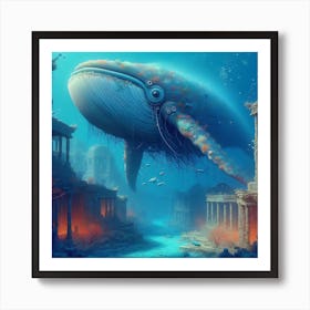 Underwater Whale Art Print