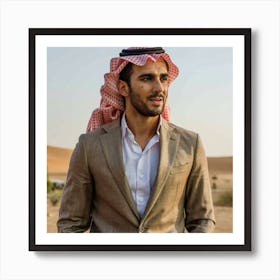 Arab Man In Desert Art Print