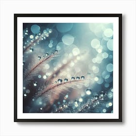 Water Droplets On Feathers Art Print