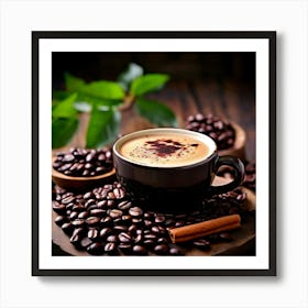 Coffee And Coffee Beans 11 Art Print