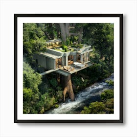 Tree House In The Jungle 2 Art Print