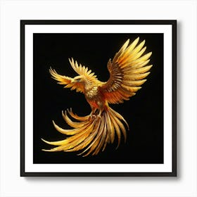 Default Golden Heroic Colourful Phoenix In Bright Light A Long 0 Art Print