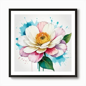 Watercolor Peony Flower Art Print