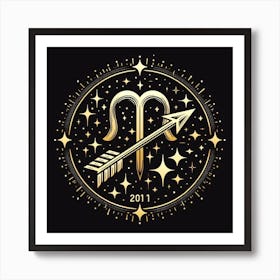 A Zodiac symbol, Sagittarius 2 Art Print