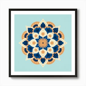 Modern dahlia mandala Art Print