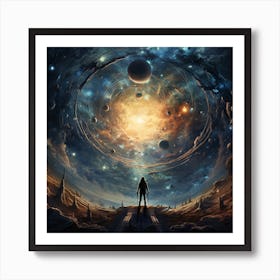 Woman In Space Art Print