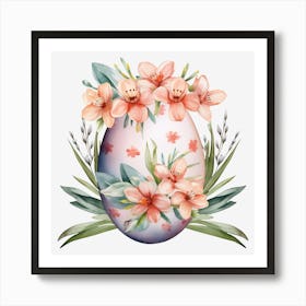 Easter Egg With Flowers 3 Art Print