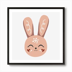 Boho Baby Girl Bunny Art Print