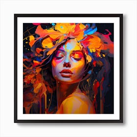 Abstract Portrait Of A Woman Art Print