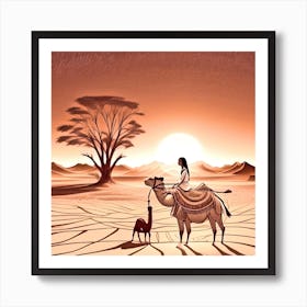 Camel Rider 2 Art Print