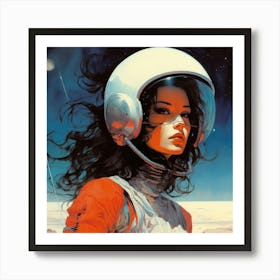 Alien Woman In Space Art Print