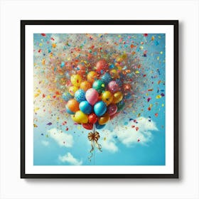 Colorful Balloons In The Sky Art Print