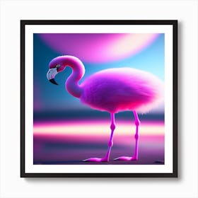 Pink Flamingo Art Print