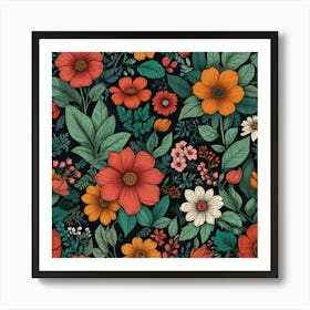 Floral Seamless Pattern Art Print