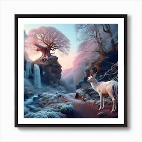 Deer In The Forest 36 Art Print