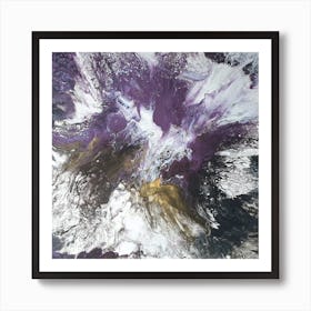 Purple And Gold Abstract Painting Art Print