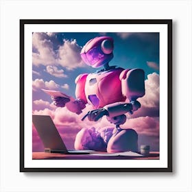 Firefly Ai Robot Doing Busniess 44999 Art Print