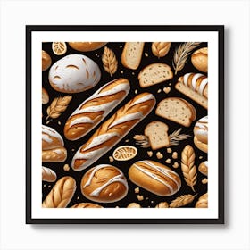 Breads Seamless Pattern Art Print