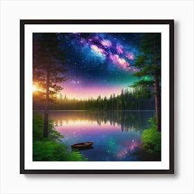 Night In The Forest 3 Art Print