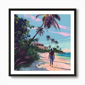 A Zanzibar Beaches In Tanzania Lofi Illustration Art Print