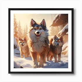 Huskies Art Print