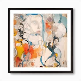 Klimts Would Love These Flowers Light Blue Art Art Print