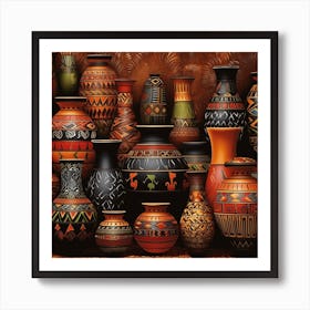 African Vases Art Print