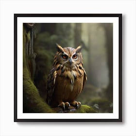 Owl In The Forest (wall art)  Art Print