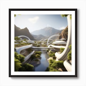 Futuristic City 303 Art Print