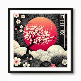 Red moon bliss Art Print