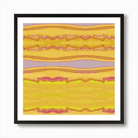 Yellow And Pink Stripes Art Print